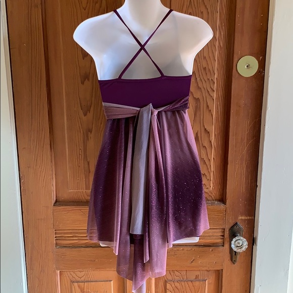Sparkly Purple Dance Performance Dress - Picture 6 of 14